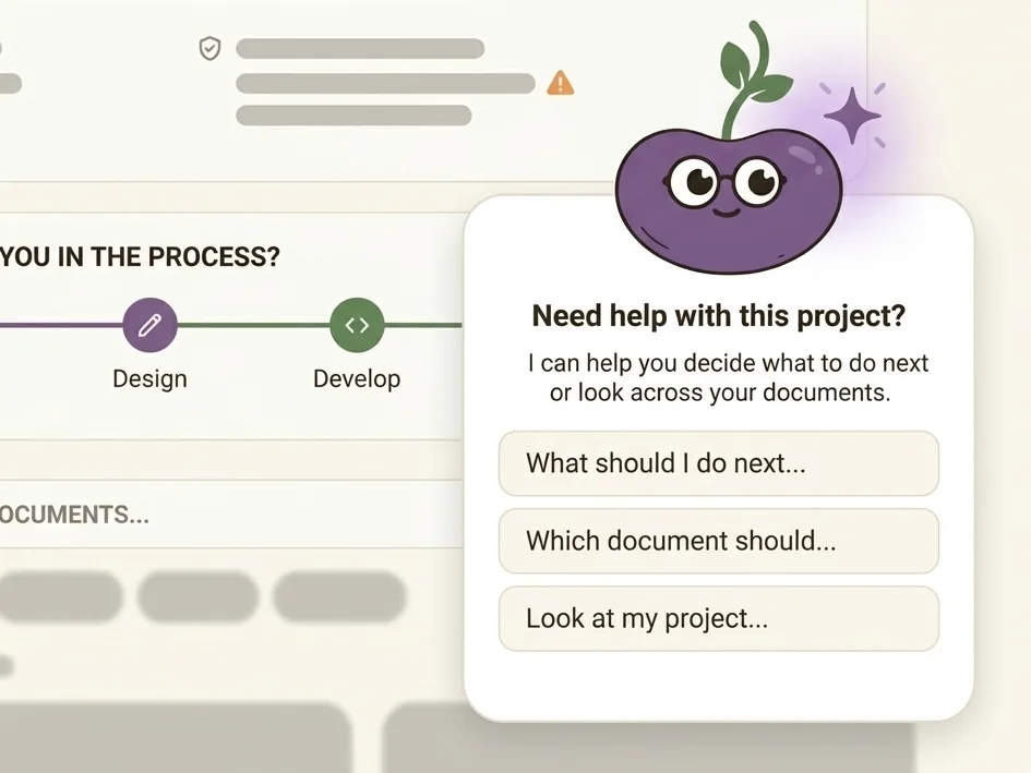 The Beanly AI coach answering a question about a project